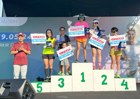 Lomba lari Nu Skin Run 10K di Plaza Parkir Timur Gelora Bung Karno (GBK) Jakarta, Minggu (19/5). Foto: Nu Skin Run.