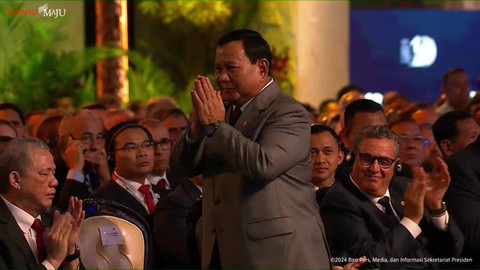 Menhan Prabowo Subianto saat menghadiri KTT World Water Forum ke-10 di Bali, Senin (20/5/2024). Foto: YouTube/Sekretariat Presiden