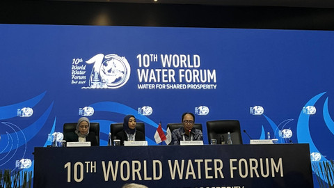 Staf Ahli Menteri PUPR Bidang Teknologi, Industri dan Lingkungan PUPR Endra S Atmawidjaja dalam konferensi pers World Water Forum (WWF) ke-10, Kamis (23/5/2024). Foto: Ghinaa Rahmatika/kumparan