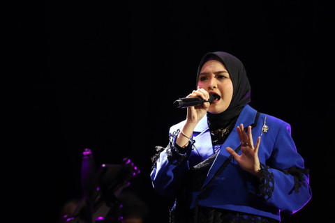 Salma Salsabil menghibur penonton saat konser Java Jazz Festival 2024 di JI-Expo Kemayoran, Jakarta, Jumat (24/5/2024). Foto: Dicky Adam Sidiq/kumparan