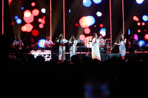 Kolaborasi MLD Jazz Project All Stars dengan Nadhif Basalamah, Ardhito Pramono dan Fanny Soegi di BNI Java Jazz Festival 2024.  Foto: Dok. Istimewa