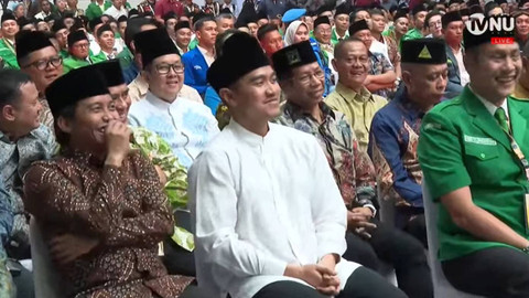 Ketua Umum PSI Kaesang Pangarep menghadiri Pelantikan Pengurus Pusat GP Ansor 2024-2029. Foto: Youtube/ TVNU Televisi Nahdlatul Ulama