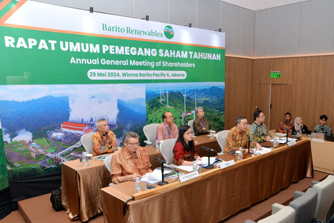 Rapat Umum Pemegang Saham Tahunan (RUPST) PT Barito Renewables Energy Tbk (BREN), Rabu (29/5/2024). Foto: Barito Renewables Energy