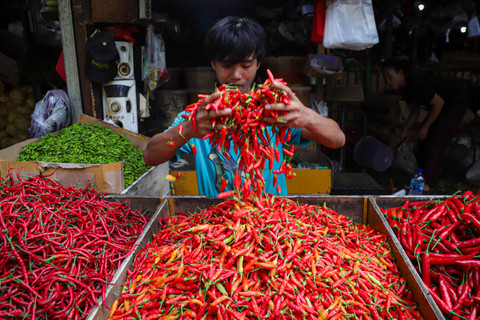 Pedagang beraktivitas di pasar tradisional Pasar Senen, Jakarta, Kamis (30/5/2024). Foto: Jamal Ramadhan/kumparan