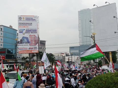 Massa aksi damai Lampung Bersama Palestina | Foto : Eka Febriani / Lampung Geh