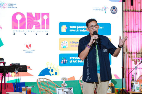 Menparekraf Sandiaga Uno hadir dalam Apresiasi Kreasi (AKI) 2024 di Grand Galaxy Park, Bekasi. Foto: Kemenparekraf RI