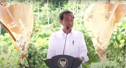 Presiden Jokowi groundbreaking Kantor BTN di IKN. Foto: YouTube Setpres