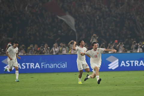 Selebrasi pemain Timnas Indonesia Thom Haye usai mencetak gol ke gawang Timnas Filipina Patrick pada pertandingan lanjutan Grup F ronde kedua Kualifikasi Piala Dunia 2026 Zona Asia di Stadion Utama Gelora Bung Karno, Jakarta, Selasa (11/6/2024). Foto: Rivan Awal Lingga/ANTARA FOTO