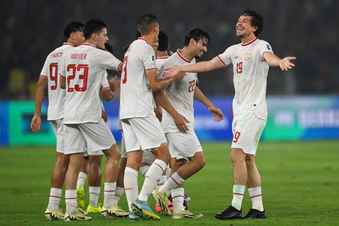 Selebrasi pemain Timnas Indonesia Thom Haye usai mencetak gol ke gawang Timnas Filipina Patrick pada pertandingan lanjutan Grup F ronde kedua Kualifikasi Piala Dunia 2026 Zona Asia di Stadion Utama Gelora Bung Karno, Jakarta, Selasa (11/6/2024). Foto: M Risyal Hidayat/ANTARA FOTO