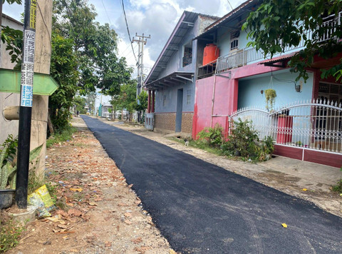 Jalan Perumahan Gelora Persada, Rajabasa Raya, Rajabasa, Bandar Lampung yang diperbaiki. | Foto: Sinta Yuliana/Lampung Geh