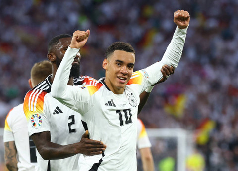 Duel Jerman vs Skotlandia di Piala Eropa 2024. Foto: Kai Pfaffenbach/REUTERS