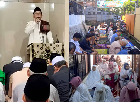 Deni Darmawan khubah Idul Fitri 1445 H di Mushola Nurul Iman Cileduk (dokpri)
