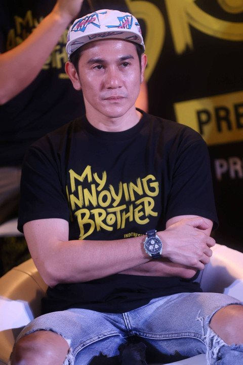Artis Vino G Bastian saat konferensi pers film My Annoying Brother di kawasan Cilandak, Jakarta, Jumat (21/6/2024). Foto: Dok. Agus Apriyanto