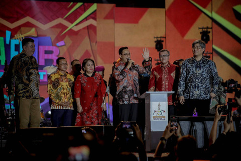 Anies Baswedan hadir di Pekan Raya Jakarta 2024 di JIExpo Kemayoran, Jakarta, Jumat (21/6/2024). Foto: Jamal Ramadhan/kumparan