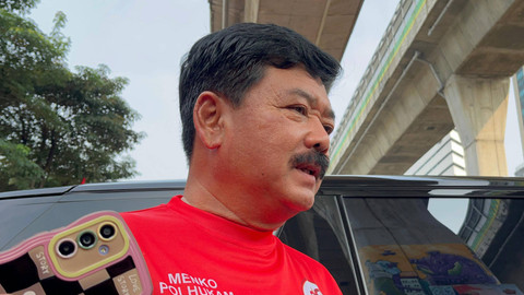 Menteri Koordinator Bidang Politik, Hukum, dan Keamanan (Menkopolhukam) Hadi Tjahjanto di Lapangan Bhayangkara, Jakarta Selatan, Sabtu (22/6). Foto: Hedi/kumparan