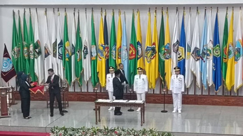 Menteri Dalam Negeri Tito Karnavian dalam acara pelantikan Pj Gubernur Sumut, Sumsel dan NTB di kantor Kemendagri, Jakarta Pusat, Senin (24/6/2024). Foto: Fadlan Nuril Fahmi/kumparan