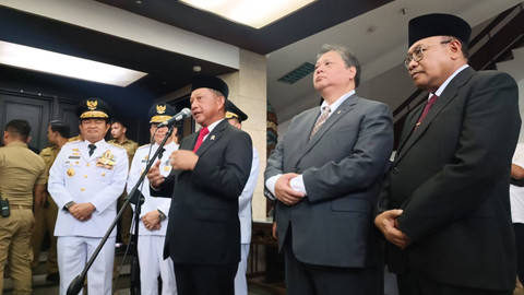 Menteri Dalam Negeri Tito Karnavian dalam acara pelantikan Pj Gubernur Sumut, Sumsel dan NTB di kantor Kemendagri, Jakarta Pusat, Senin (24/6/2024). Foto: Fadlan Nuril Fahmi/kumparan