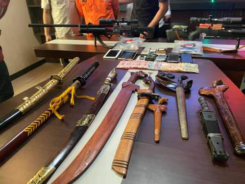 Barang bukti yang berhasil diamankan. | Foto: Sinta Yuliana/Lampung Geh