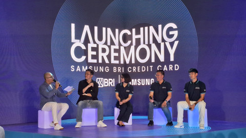 Acara peluncuran Samsung BRI Credit Card, di One Stario, Kuningan, Jakarta Selatan, Selasa (25/6).  Foto: Habib Allbi Ferdian/kumparan