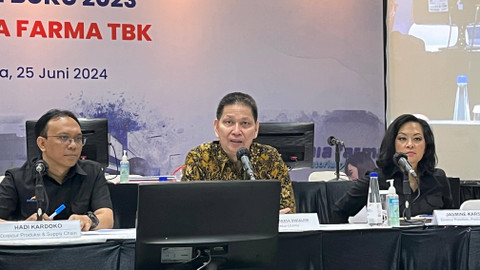 Direktur Utama PT Kimia Farma Tbk (KAEF) Djagad Prakasa Dwialam saat public expose RUPST 2023, Selasa (25/6/2024). Foto: Fariza Rizky Ananda/kumparan