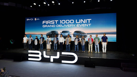 Seremoni pengiriman unit mobil listrik BYD. Foto: Aditya Pratama Niagara/kumparan