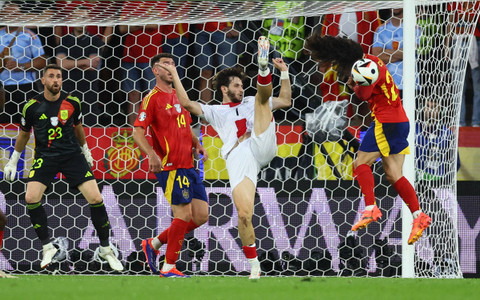 Pertandingan 16 besar Piala Eropa antara Spanyol vs Georgia, Senin (01/07/2024) dini hari WIB. Foto: Thilo Schmuelgen/REUTERS 