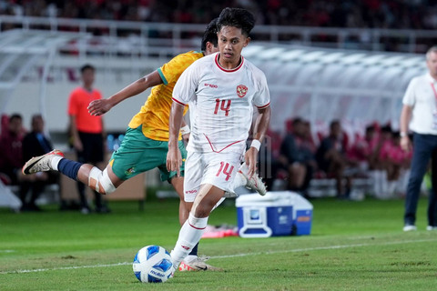 Timnas Indonesia U-16 bertemu Australia dalam pertandingan semifinal Piala AFF U-16 di Stadion Manahan, Surakarta, Jawa Tengah, Senin (1/7/2024). Foto: Dok. Timnas Indonesia. 