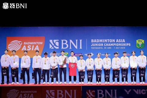 Tribute untuk Zhang Zhi Jie di Kejuaraan Bulu Tangkis Asia Junior 2024 di Yogyakarta. Foto: Instagram @badminton.ina