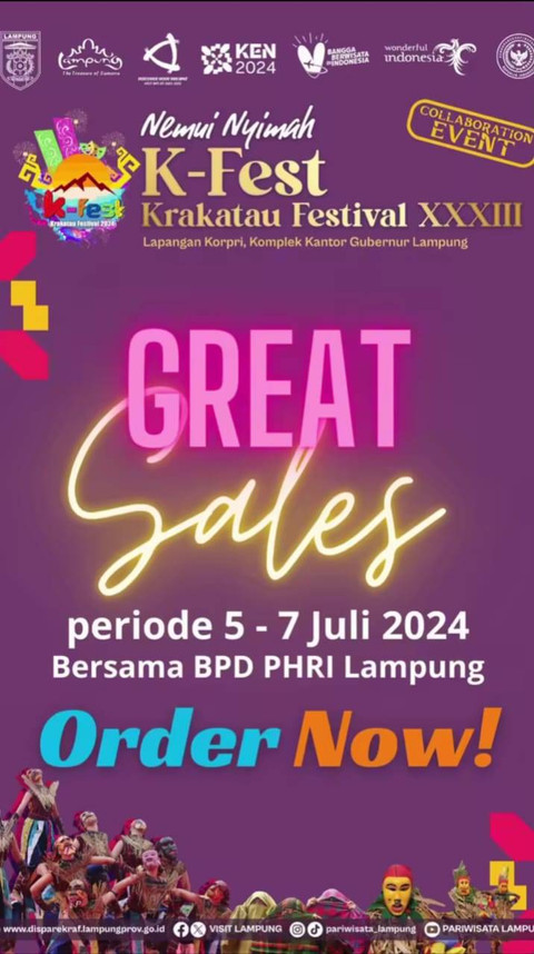 Flayer great sales hotel khusus Krakatau Festival | Foto : Instagram bpdphrilampung.