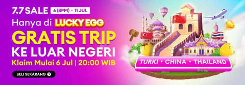 Main Lucky Egg di Lazada bisa gratis liburan ke luar negeri. Foto: dok. Lazada