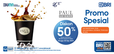BRI menghadirkan promo di PAUL Le Cafe di Terminal 3 Soekarno Hatta. Foto: dok. BRI