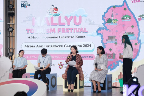 Konferensi pers Hallyu Tourism Festival: A Heart Pounding Escape to Korea di Main Atrium Lotte Mall Jakarta.   Foto: KTO