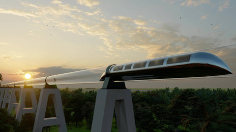 Ilustrasi kereta cepat dengan teknologi hyperloop. Foto: Shutterstock