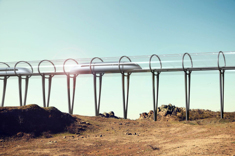 Ilustrasi kereta cepat dengan teknologi hyperloop. Foto: Shutterstock