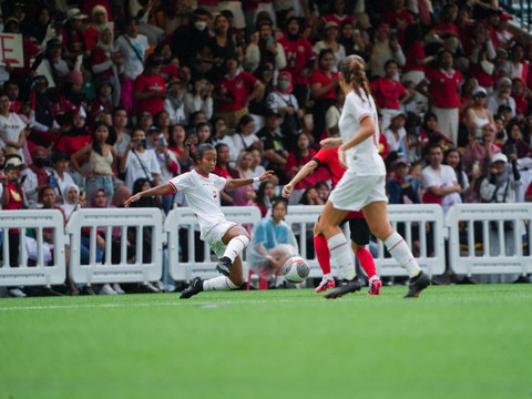 Kayla Ristianto saat Timnas Wanita Indonesia melawan Hong Kong, Minggu (14/7/2024).  Foto: Dok. Timnas Indonesia