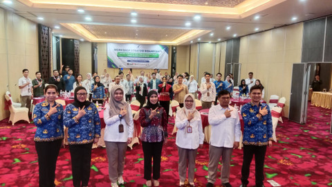 Workshop strategi kolaborasi, untuk publikasi obat dan makanan aman yang akurat dan efektif, oleh Balai Besar Pengawasan Obat dan Makanan (BBPOM) Bandar Lampung | Foto : Eka Febriani / Lampung Geh