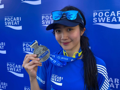 Febby Rastanty dalam acara Pocari Sweat Run 2024. Foto: Azrumi Ghazali/kumparan