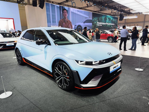 Hyundai IONIQ 5 N yang dipamerkan di GIIAS 2024. Foto: Fitra Andrianto/kumparan