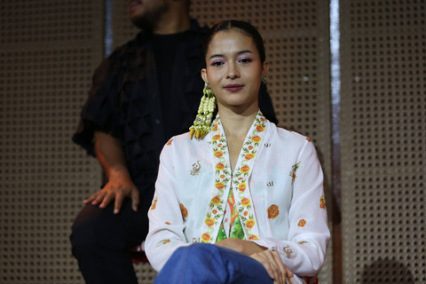 Artis Putri Marino saat hadir konferensi pers film pendek Kebaya Kala Ini di Grand Indonesia, Jakarta, Selasa (23/7/2024).  Foto: Agus Apriyanto