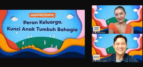 Anissa Aziza dan brand lokal fashion anak, Kazel, menjadi pembicara di webinar Shopee bertajuk 