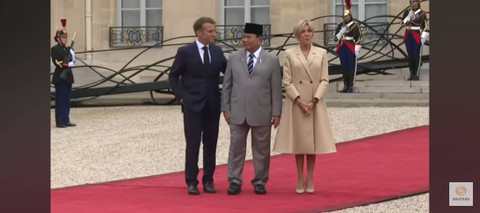 Prabowo Subianto dijamu Presiden Prancis Emmanuel Macron jelang Opening Ceremony Olimpiade 2024 di Paris. Foto: REUTERS