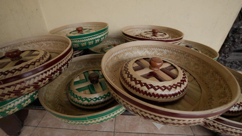 Kerajinan dari bambu sebagai salah satu UMKM unggulan di Desa Angseri, Kecamatan Baturiti, Kabupaten Tabanan, Bali. Foto: Dok. BRI