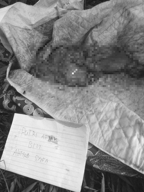 Mayat bayi yang ditemukan di lahan kosong dekat Flyover Kalibalau, Bandar Lampung. #publisherstory #lampunggeh