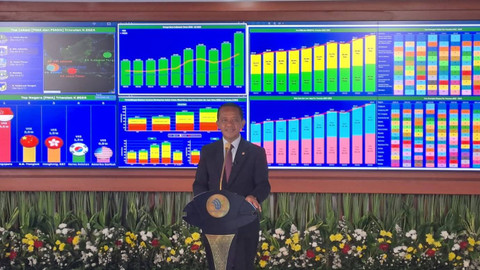 Menteri Investasi/Kepala BKPM Bahlil Lahadalia dalam acara konferensi pers realisasi investasi triwulan II dan semester I 2024, Jakarta, Senin (29/7/2024). Foto: Ghifari/kumparan 