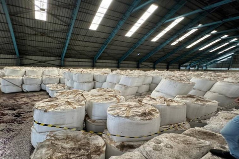 Kejagung sita 2.254 ton gula di Kantor PT SMIP, Dumai, Riau. Foto: Kejagung