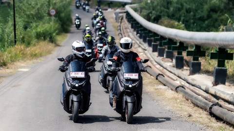 Rangkaian media test ride Tour Boemi Nusantara dengan Yamaha NMax 'Turbo' Jakarta-Yogyakarta. Foto: YIMM