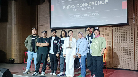 Grup band Gigi dan Kris Dayanti dalam konferensi pers Konser Giginfinity di Galeri Indonesia Kaya, Grand Indonesia, Rabu (31/7/2024).   Foto: Giovanni/kumparan