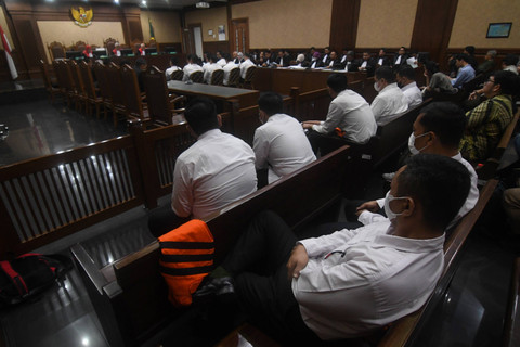 Suasana sidang perdana perkara dugaan pungutan liar (pungli) dalam lingkungan Rumah Tahanan (Rutan) KPK berlangsung di Pengadilan Tipikor, Jakarta, Kamis (1/8/2024). Foto: Aditya Pradana Putra/ANTARA FOTO