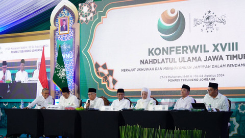 Rapat pleno V Konferwil NU ke-18 Jatim pemilihan Ketua Umum PWNU Jatim di Ponpes Tebuireng, Jombang, Sabtu (3/8/2024). Foto: dok. PWNU Jatim