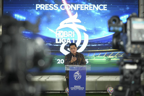Peluncuran Liga 1 2024/25 di Jakarta pada Selasa (6/8) yang dihadiri oleh Ketum PSSI Erick Thohir, Dirut PT LIB Ferry Paulus, serta perwakilan BRI dan Emtek. Foto: Dok. PSSI 